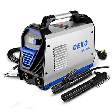 DEKO DKUS-MMA-200A Portable Lightweight Stick Arc Welding Machine, Blue and Silver